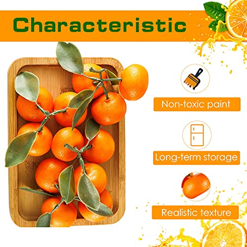 Artificial Mini Orange Cluster Decor - 15 Realistic Faux Fruits