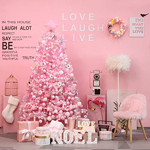Sea Team 86-Pack Pink Shatterproof Plastic Christmas Ornaments - Multi-Size Holiday Decor