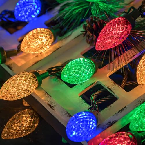 AWQ 200LED 146.9 ft Multicolor C9 Christmas Lights String Lights – 8 Modes, Timer, Extendable (Multicolor) 200LED