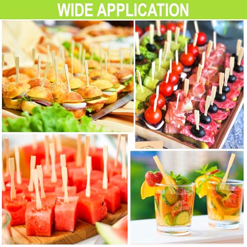 400PCS Bamboo Appetizer Forks - 3.5 Inch Eco-Friendly Food Picks for Parties