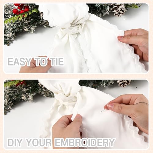 Blank Wreath Sash with Ric Rac Trim for Monogram Embroidery