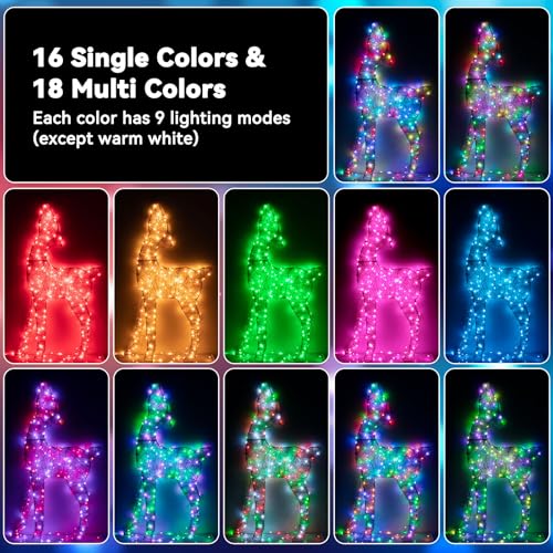 Color Changing LED Fairy Lights - 66ft 200 LED Plug-In String Lights