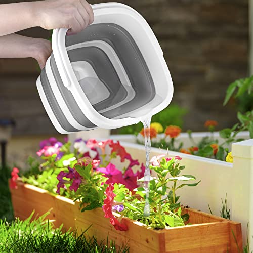 Collapsible Bucket 5L (1.3 Gallon) - Foldable Square Portable Pail