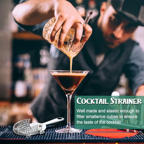 27 Pack Stainless Steel Cocktail Strainers - 6-inch Bar Tool for Bartenders & Mixologists