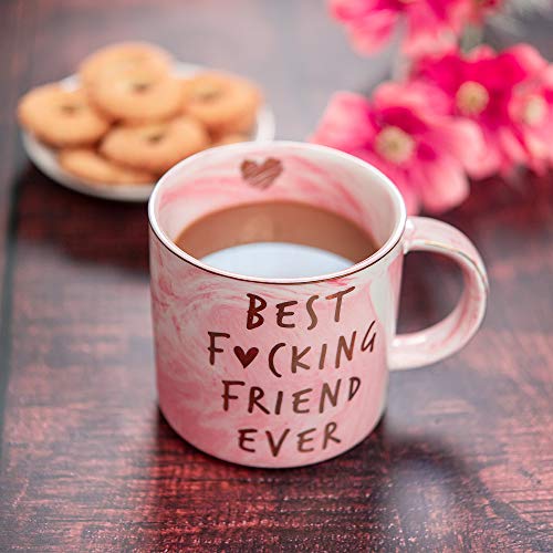 Hendson Pink Marble Coffee Mug 11.5oz - Best Friend Birthday Gift for Women
