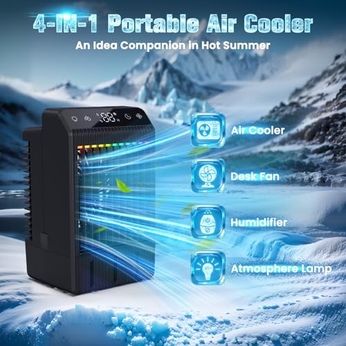 Portable Mini Air Conditioner Fan Evaporative Cooler with 1000ML Tank