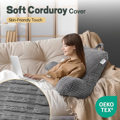 21" Reading Pillow with Memory Foam Support for Bed & Couch
