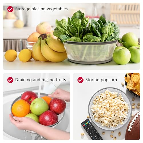 Collapsible Microwave Splatter Cover - Vented Food Guard & Colander (11 Inch)