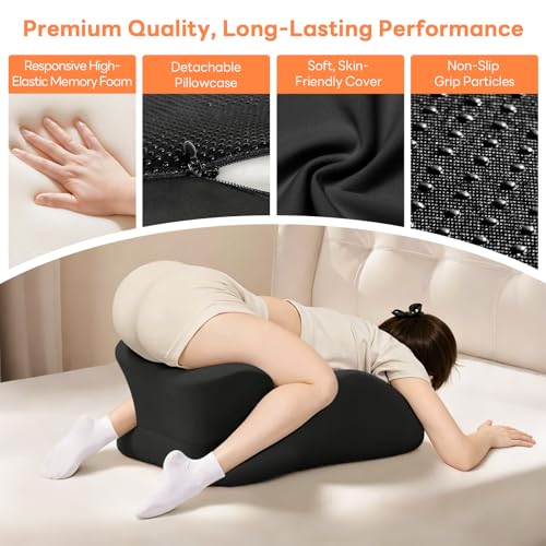 Memory Foam Wedge Pillow for Reading and Support - 4-in-1 Ergonomic Design