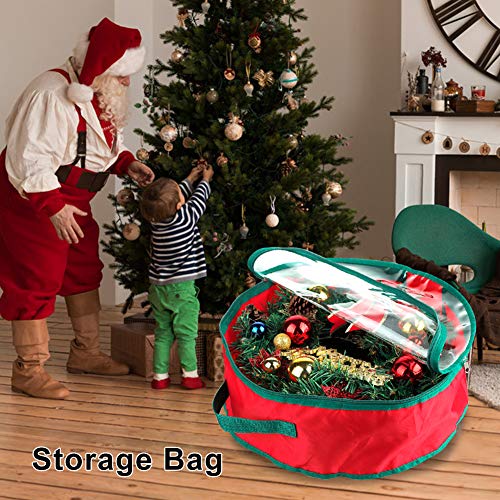 16-Inch Christmas Wreath Storage Bag 2-Pack Heavy Duty Holiday Organizer
