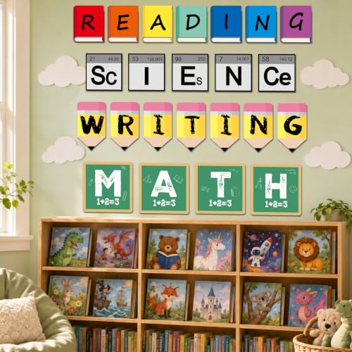 23-Piece Core Subjects Classroom Bulletin Board Set for Elementary Teachers