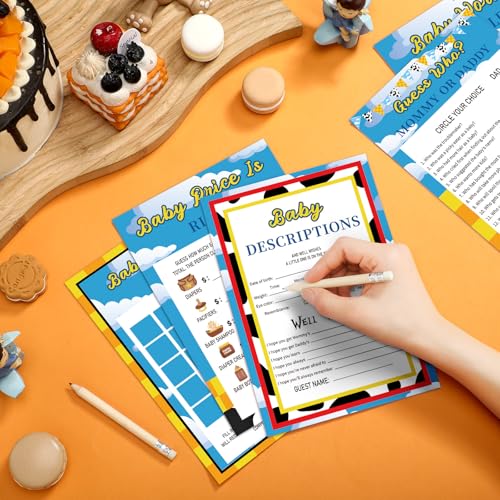 Yinder Boy Baby Shower Games Set - 145 Pieces with Cards & Pencils