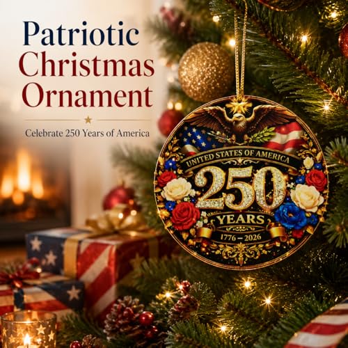 FunnySign 250th Anniversary USA 2D Acrylic Ornament – 4x4in Hanging Eagle USA 1776-2026 (Variation 3)
