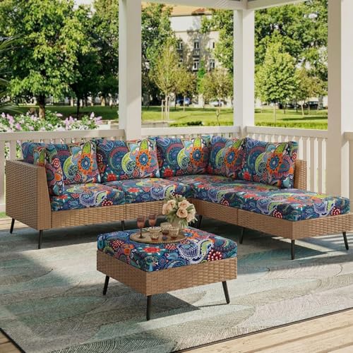 Stretch Floral Couch Cushion Cover - Washable Sofa Slipcover (Small)