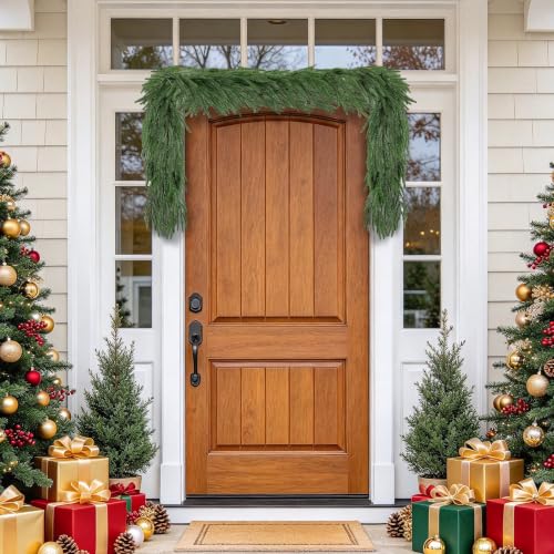 Lavonoph 6ft Artificial Norfolk Pine Garland Set - Real Touch Winter Greenery for Holiday Decor