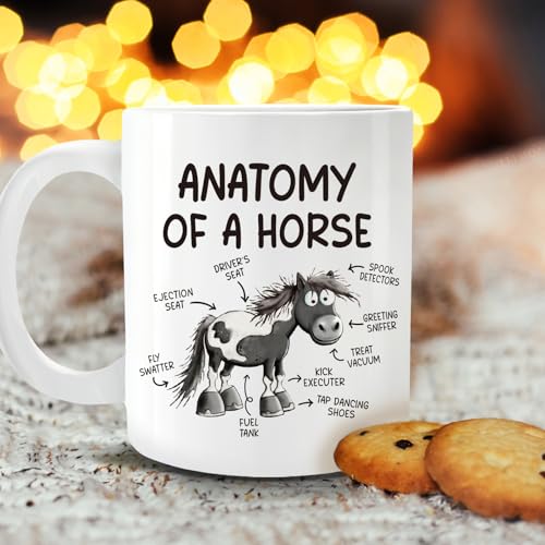 Funny Horse Mug Gift for Horse Lovers – Anatomy of a Horse 11oz Coffee Cup