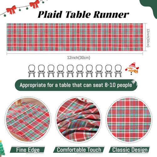 Checkered Table Runner 13x108 in Red & Black Cotton, 2-Pack – Buffalo Plaid
