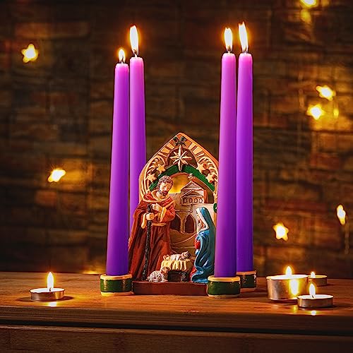 Holy Family Nativity Scene Advent Candle Holder for Christmas Decor