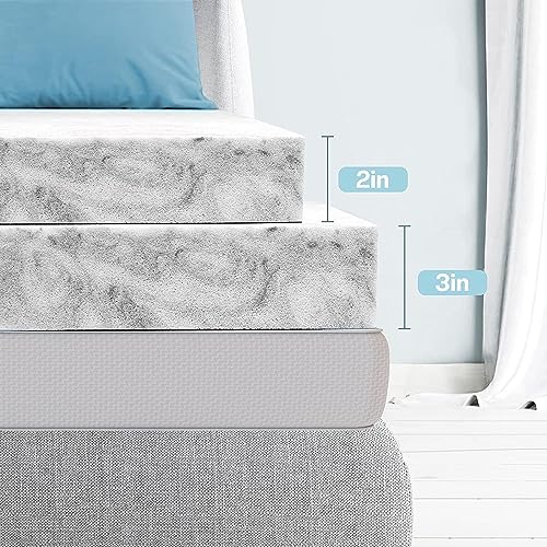 Cooling Memory Foam Mattress Topper Twin XL – 3 Inch CertiPUR-US