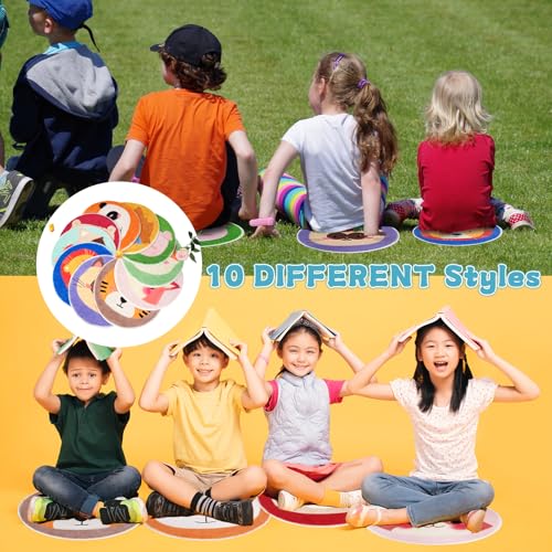10-Piece Kids Classroom Carpet Circle Seats, 16-Inch Non-Slip Floor Rugs