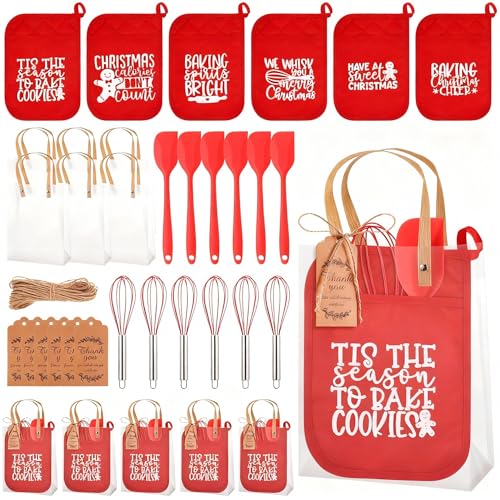 Christmas Baking Gift Set with Oven Mitts, Spatulas, Whisks & Holiday Accessories