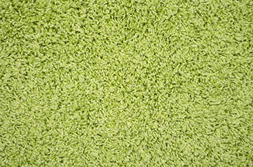 2-Piece Shaggy Bathroom Rug Set, Non-Slip Washable Nylon Bath Mats, Lime
