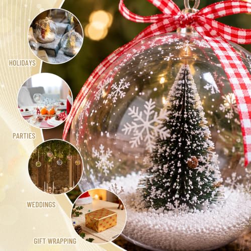 100 Pcs Clear Fillable Ornament Balls 80mm Plastic DIY Craft Ornaments