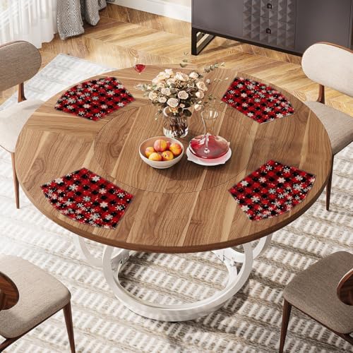 Artoid Mode 12x18 In Red/Black Wedge Placemats Set of 4 for Round Tables