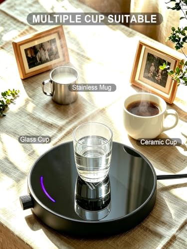 WanFluvior Coffee Mug Warmer with 3 Temp Settings - Desk & Candle Heating, Variation 1