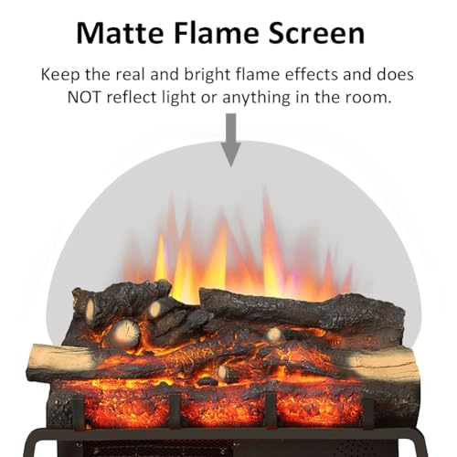 23-Inch Freestanding Electric Fireplace Log Set with Heater and Remote