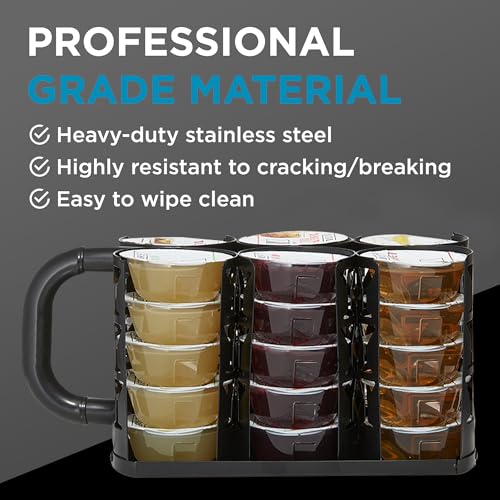 Bartesian Fridge Cocktail Capsule Carrier - Portable Storage Organizer for 30 Mixology Capsules - Stainless Steel Refrigerator Rack Dispenser for Cocktail Maker Machine - 10.5" x 5" x 5"