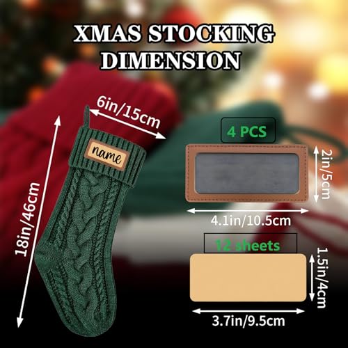 4Pack Personalized Christmas Stockings Custom Knit Xmas Stocking with