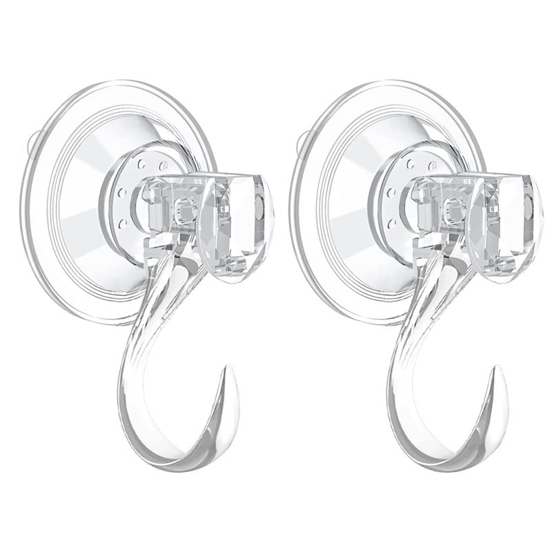 Heavy-Duty Suction Cup Wreath Hangers - Clear Reusable Hooks (2-Pack)