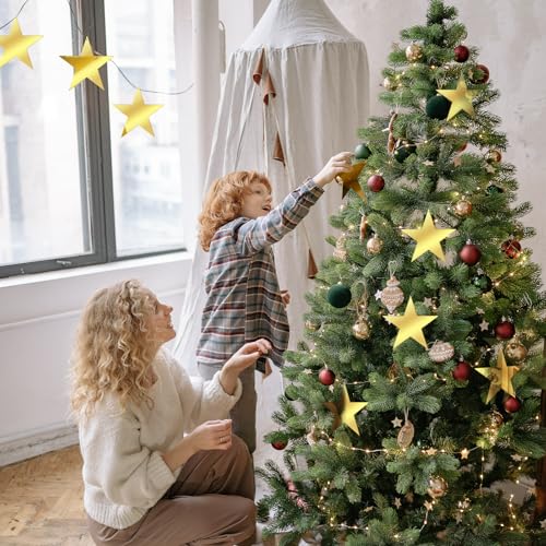 60 Pcs 6-Inch Gold Star Cutouts, Double-Sided Paper Stars for Decorations