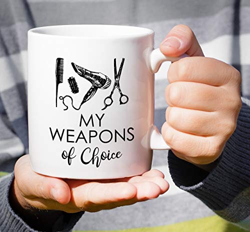 Retreez HST004 White 11 oz Coffee Mug – My Weapons of Choice Brush Graphic