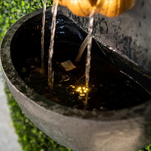 30-Inch Buddha Zen Wall Water Fountain with LED Light for Garden Decor