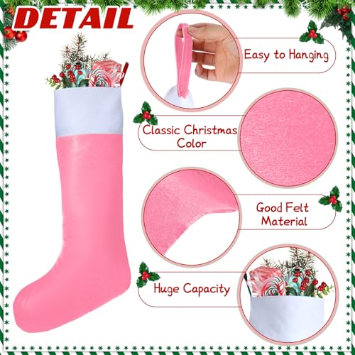 Croknit 5 Pcs Giant Christmas Stockings 43 in Multicolor Fresh Style - Felt, Jumbo 110 cm