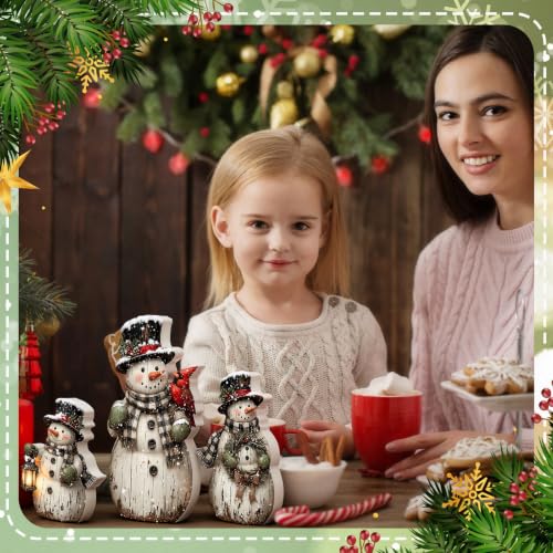 Barydat Rustic Snowman Christmas Decorations (Set of 3) – 6.69, 6.26 & 5.71 in Indoor Wood Decor