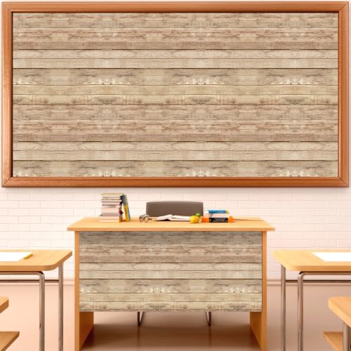 2 Rolls Brown Wood Grain Bulletin Board Paper, 15.8in x 20ft Classroom Decor