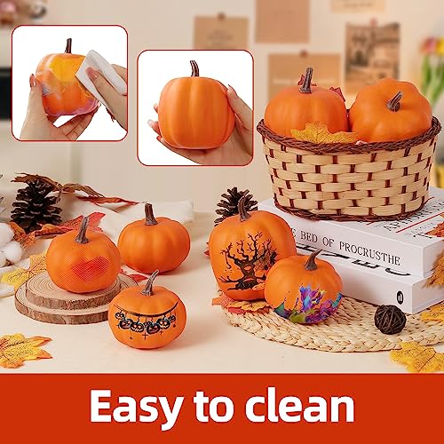 8-Piece Artificial Foam Pumpkin Set for Fall Halloween Thanksgiving Decor