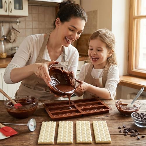 KINYFY 1 Pc Diamond Break-Apart Chocolate Mold Silicone Baking Bar for Candies & Energy Bars
