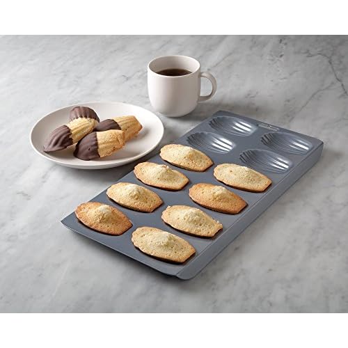 Fox Run Premium Non-Stick Madeleine Pan, Set of 2, Grey Carbon Steel, 12-Cup