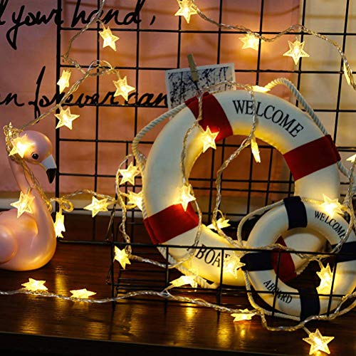 ANJAYLIA 20 LED Star String Lights, 10FT Battery Operated Warm White Fairy Lights for Bedroom, Party & Holiday Decor