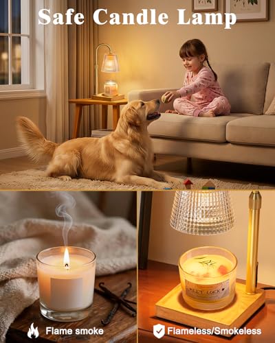 Candle Warmer Lamp with Timer - Adjustable Height Electric Wax Warmer