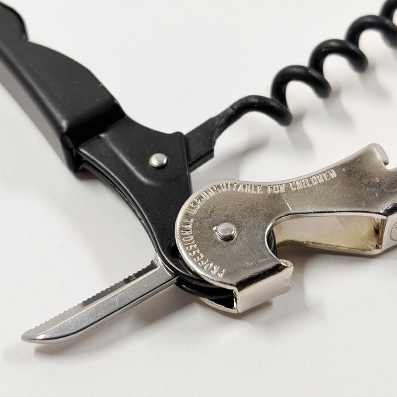 Pulltap’s Double-Hinged Waiter's Corkscrew – Professional Wine Opener with Foil Cutter