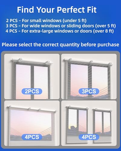 No-Drill Over-Blinds Curtain Rod Brackets for 1.3-2" Headrails - 2 Pack
