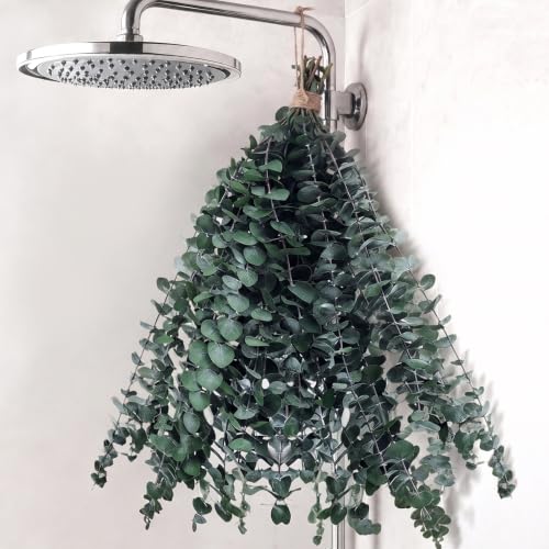 16 PCS Dried Eucalyptus Stems for Shower, 17-Inch Natural Hanging Greenery