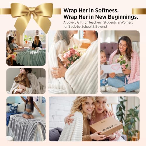 Bedsure GentleSoft White Throw Blanket for Couch, 50x60 Inches