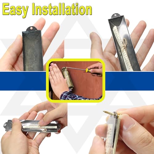 2 Pack Metal Mezuzah Case Set with Non-Kosher Scroll for Door, 5.1 Inch