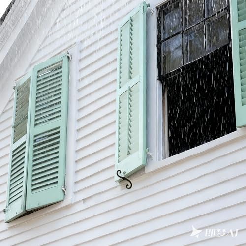6.3-Inch S-Style Shutter Dogs, Decorative Iron Shutter Holdbacks - 2 Pack